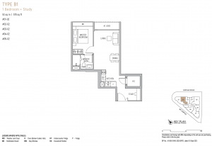 sophia-regency-singapore-floor-plan-1-bedroom-study-type-b1