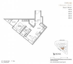 sophia-regency-singapore-floor-plan-1-bedroom-study-type-b2