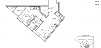 sophia-regency-singapore-floor-plan-1-bedroom-study-type-b2