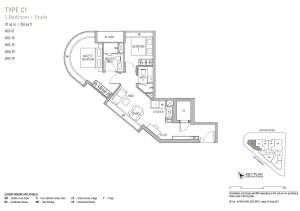 sophia-regency-singapore-floor-plan-2-bedroom-study-type-c1